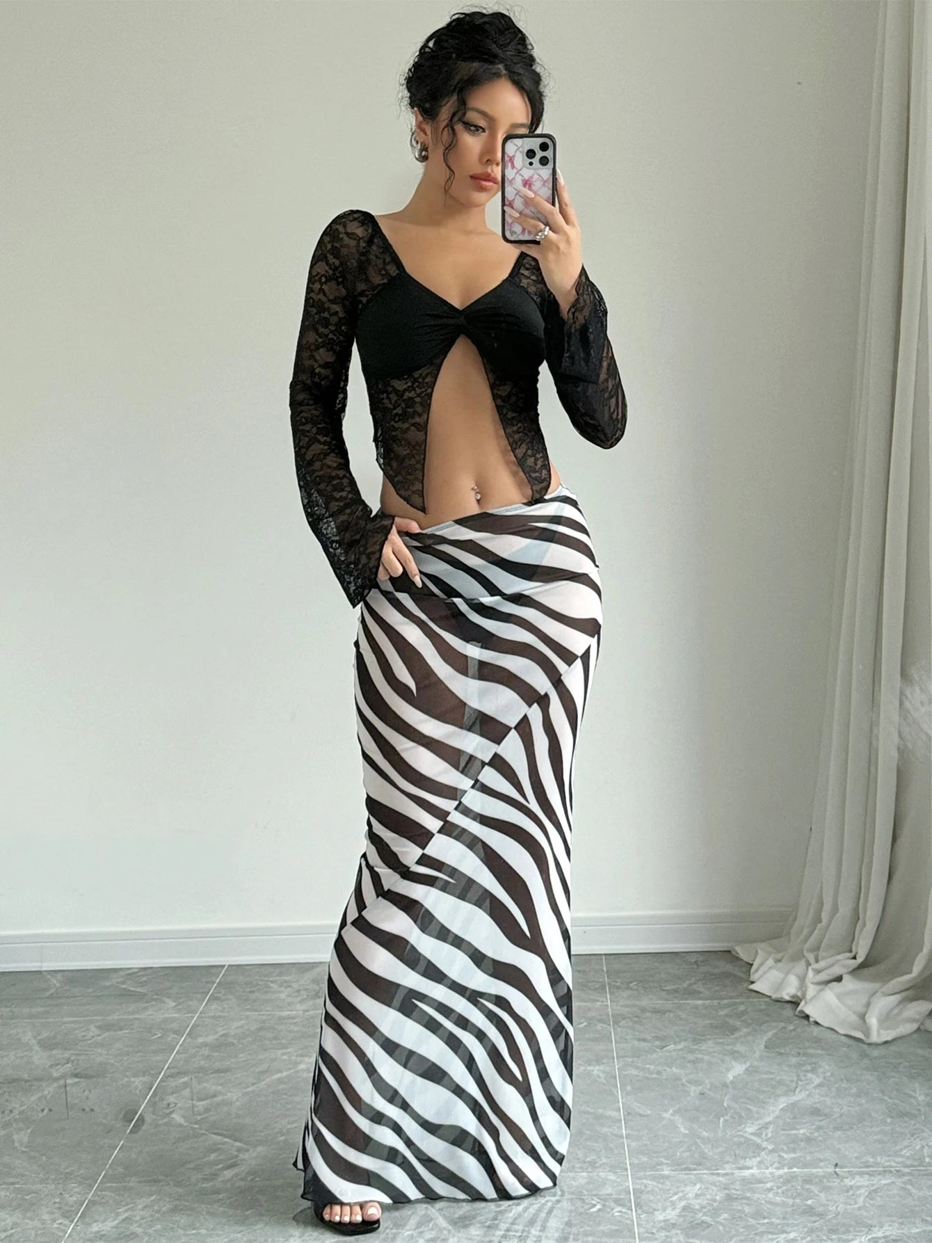 Dulzura Sexy Elegant Skirt Leopard Printed Maxi Women Skirts 2024 Lady Y2K Clothes Office Club Party Casual Streetwear Wholesale