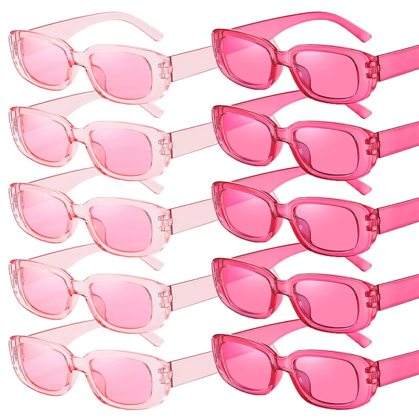 10-80Pcs Retro Rectangle Frame Sunglasses Hen Party Sunglasses Y2K Fashion Sunglasses for Woman Man Party Birthday Photograph