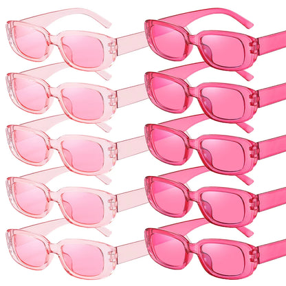 10-80Pcs Retro Rectangle Frame Sunglasses Hen Party Sunglasses Y2K Fashion Sunglasses for Woman Man Party Birthday Photograph