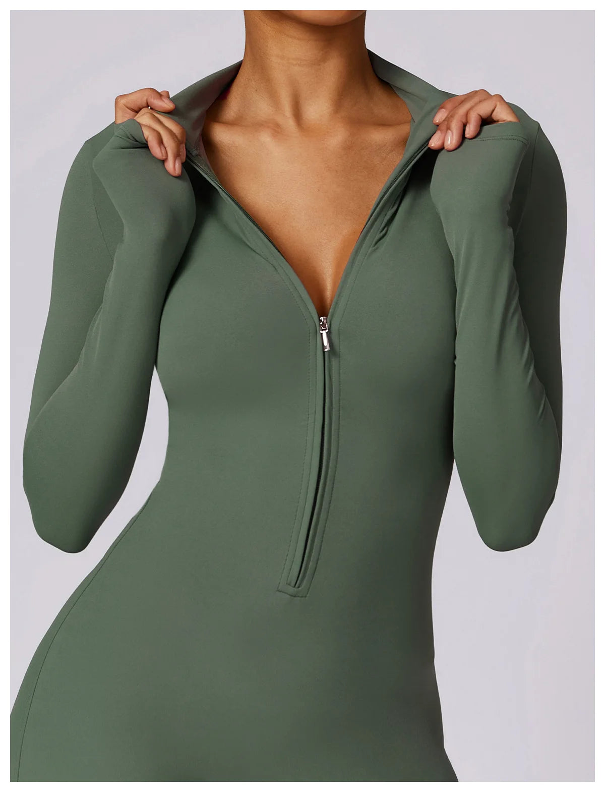 Customized LOGO women's zipper long-sleeved yoga onesie high-intensity fitness sports onesie tights