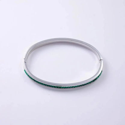 CARLIDANA Luxury Colorful Orange Enamel Bangles Bracelets for Women Party Gift Fashion Bangles Original Stainless Steel Jewelry