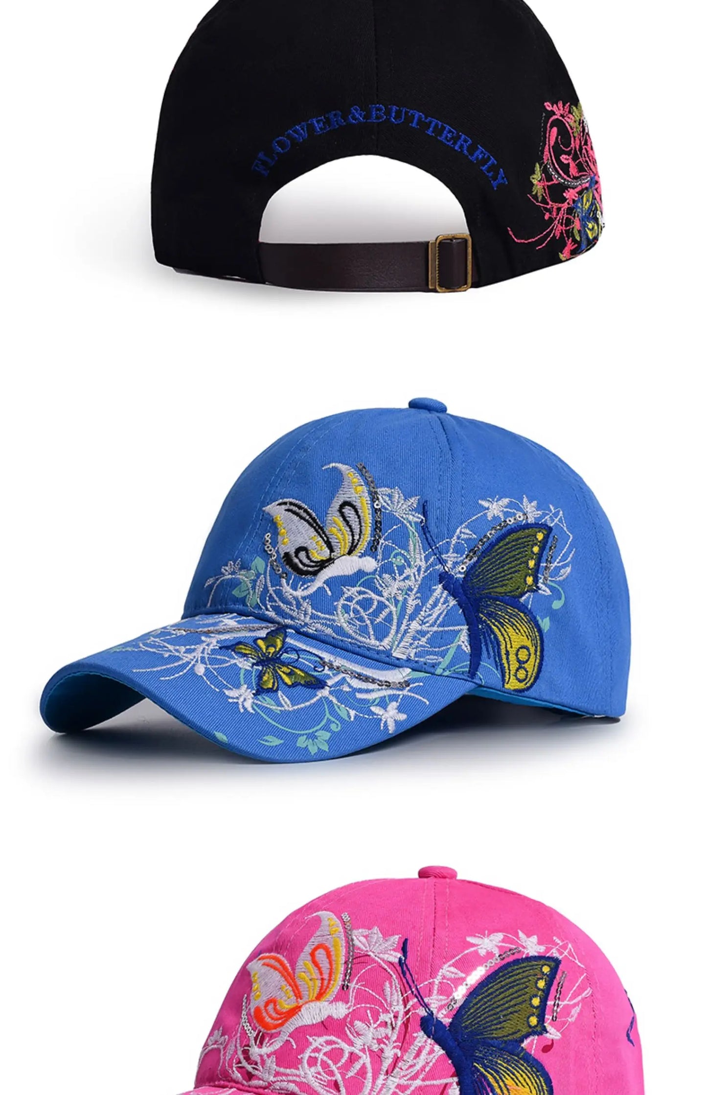 Baseball Cap Women Embroidered Flower Baseball Hat Spring Summer Hats For Women Cotton Snapback Vintage Ethnic Style Sun Visor