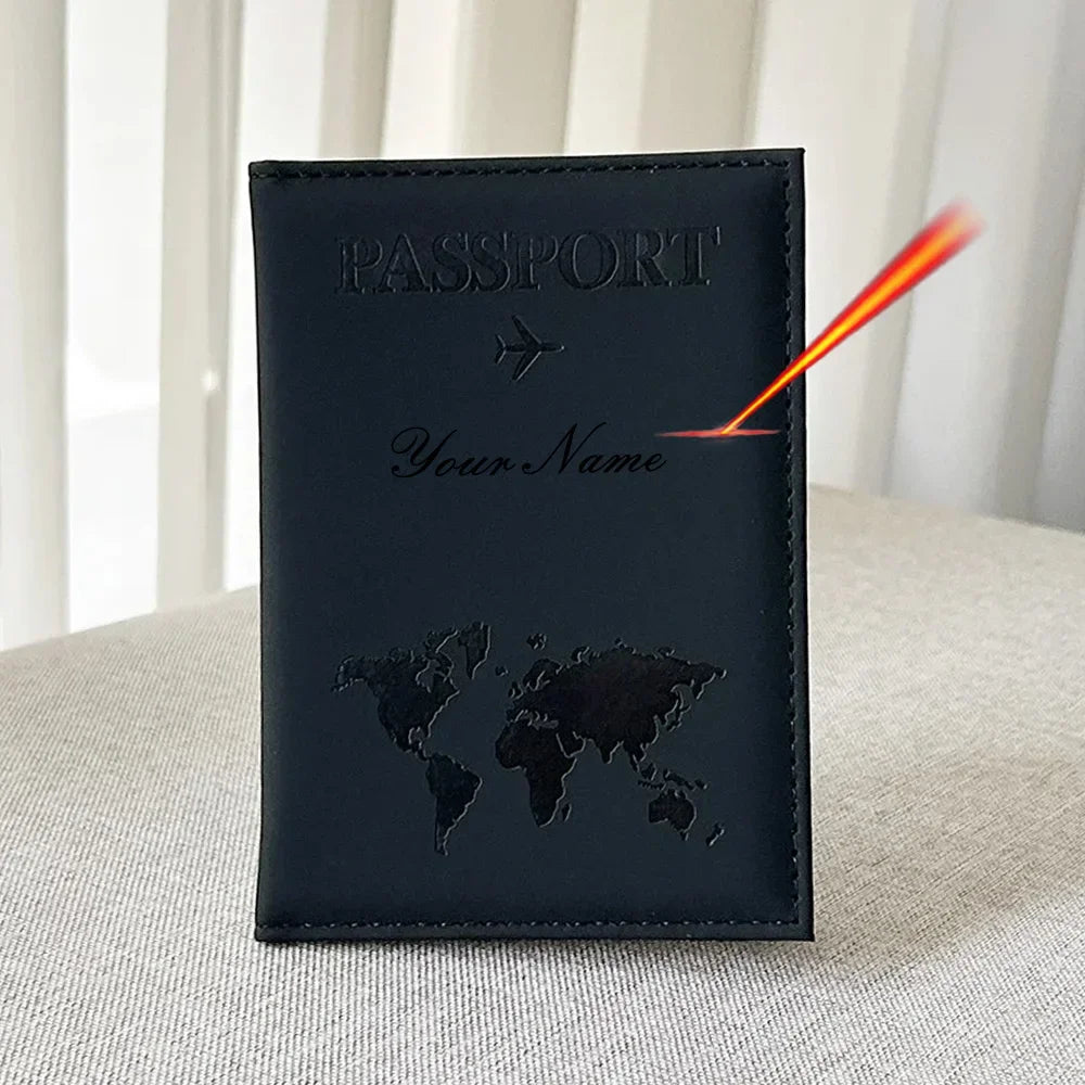 Customized EU European Union Passport Cover Couple Map Passport Book Covers Women Travel Personalised Wedding Drop Shipping
