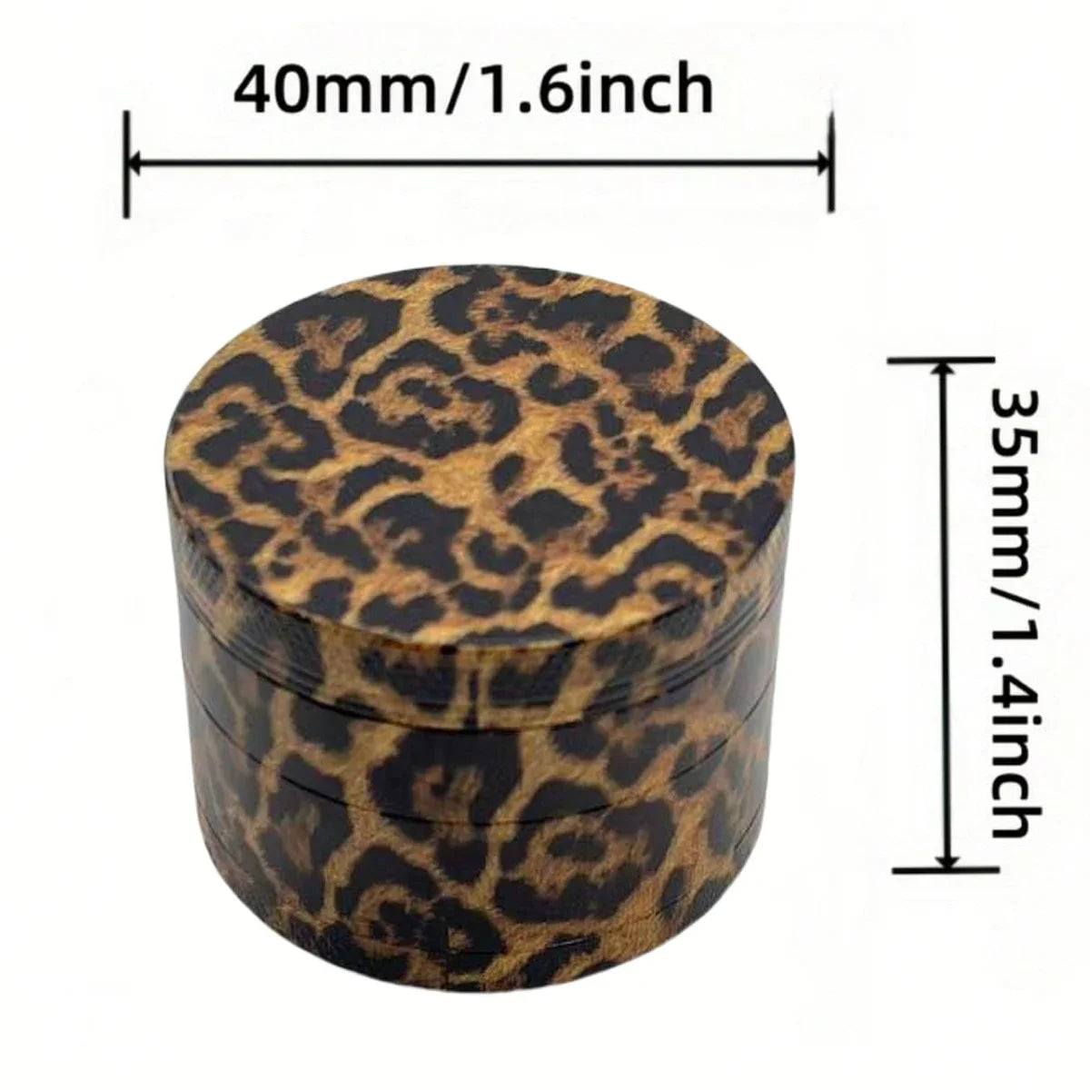40/50mm Leopard Print Herb Grinder 4-layer Pepper Mill Salt Spice Mortar Metal Tobacco Grass Raw Grinder Smoking Kitchen Tool