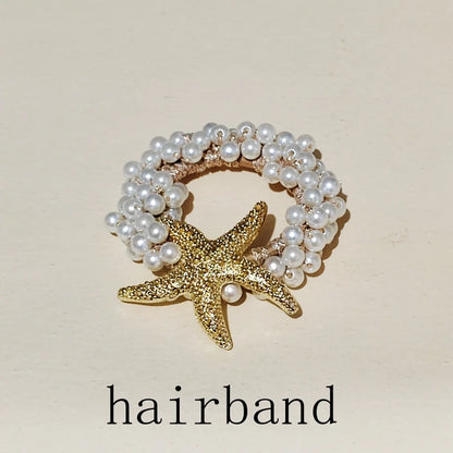 Golden Elastic Starfish Bracelet&Bangle Beach Jewelry For Women Girl