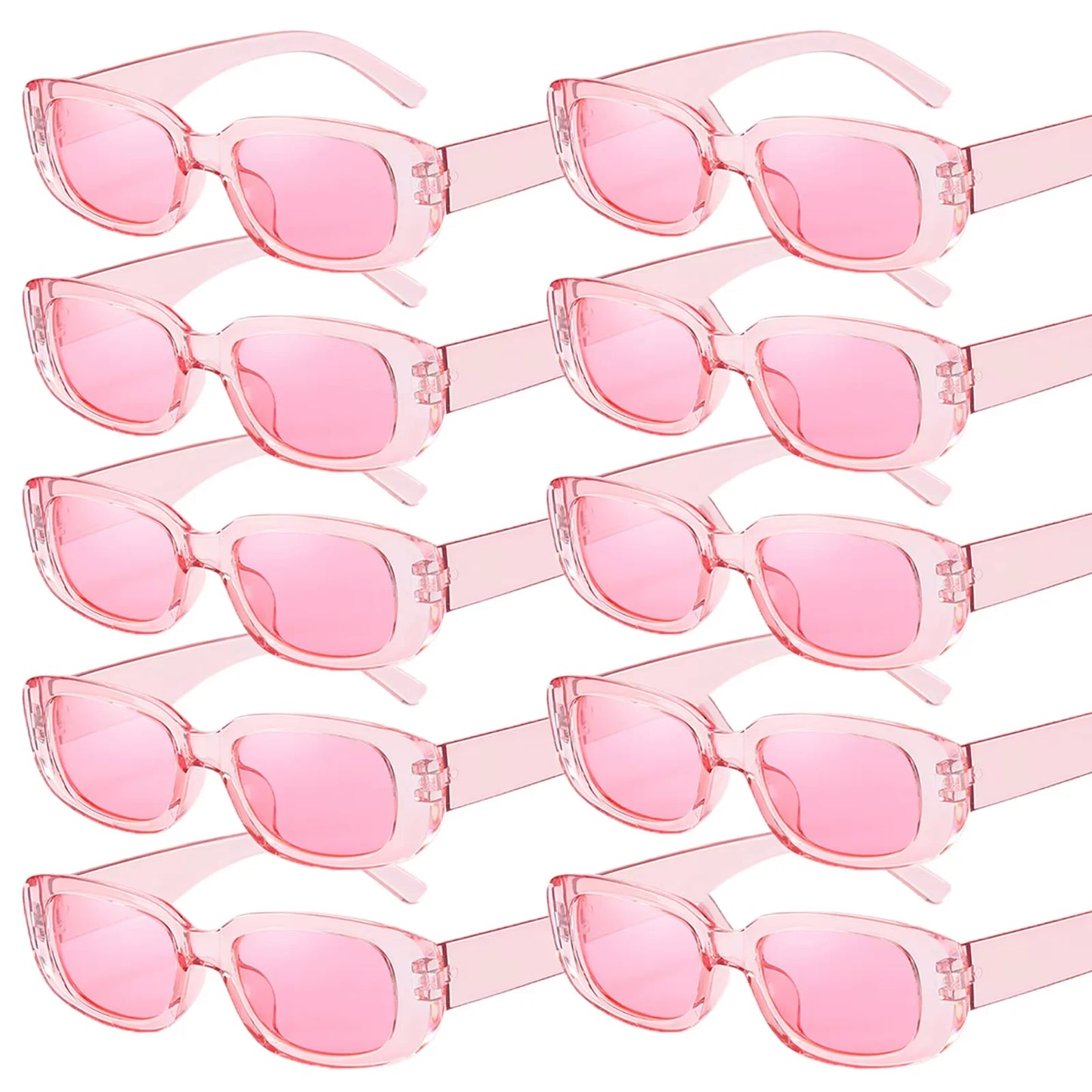 10-80Pcs Retro Rectangle Frame Sunglasses Hen Party Sunglasses Y2K Fashion Sunglasses for Woman Man Party Birthday Photograph