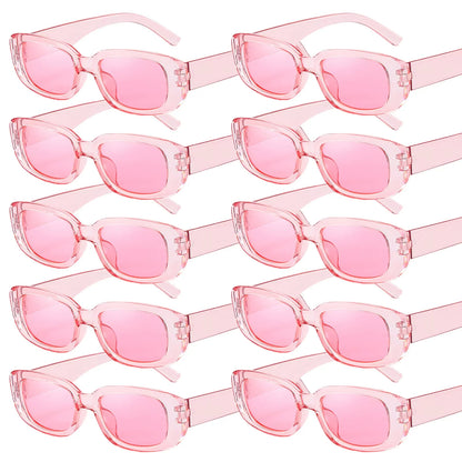 10-80Pcs Retro Rectangle Frame Sunglasses Hen Party Sunglasses Y2K Fashion Sunglasses for Woman Man Party Birthday Photograph