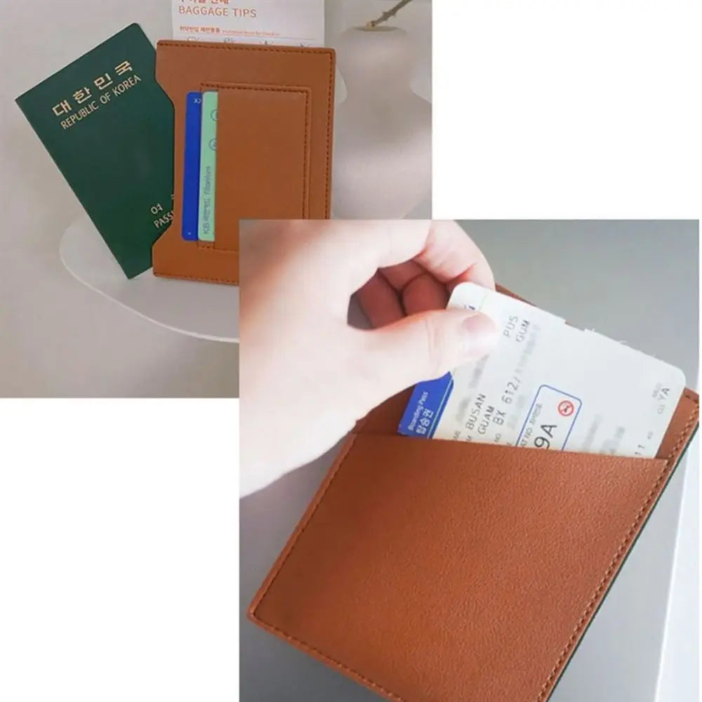 Portable Multicolor Passport Cover Multi-slots Waterproof Card Holder Large Capacity PU Passport Bag Unisex