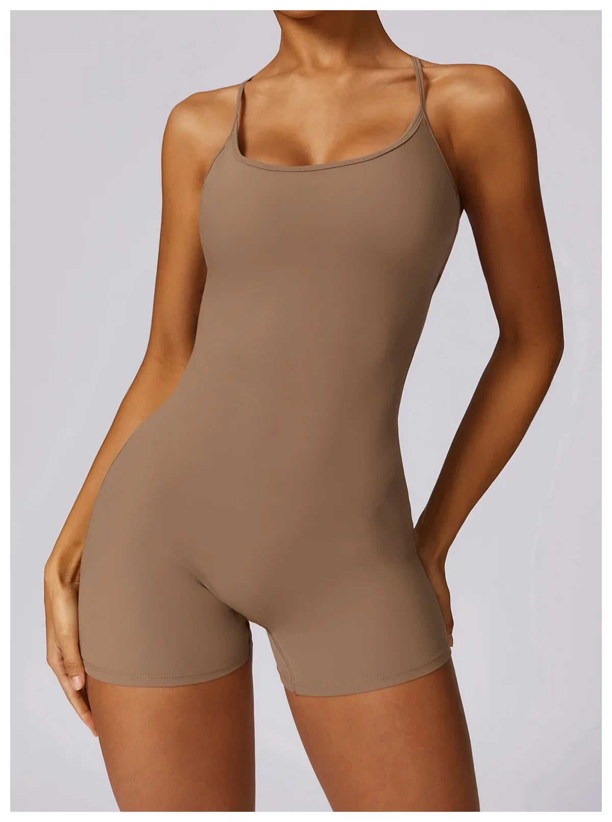 Custom LOGO women's clothing quick-drying nude sports onesie casual running fitness tight back yoga clothing