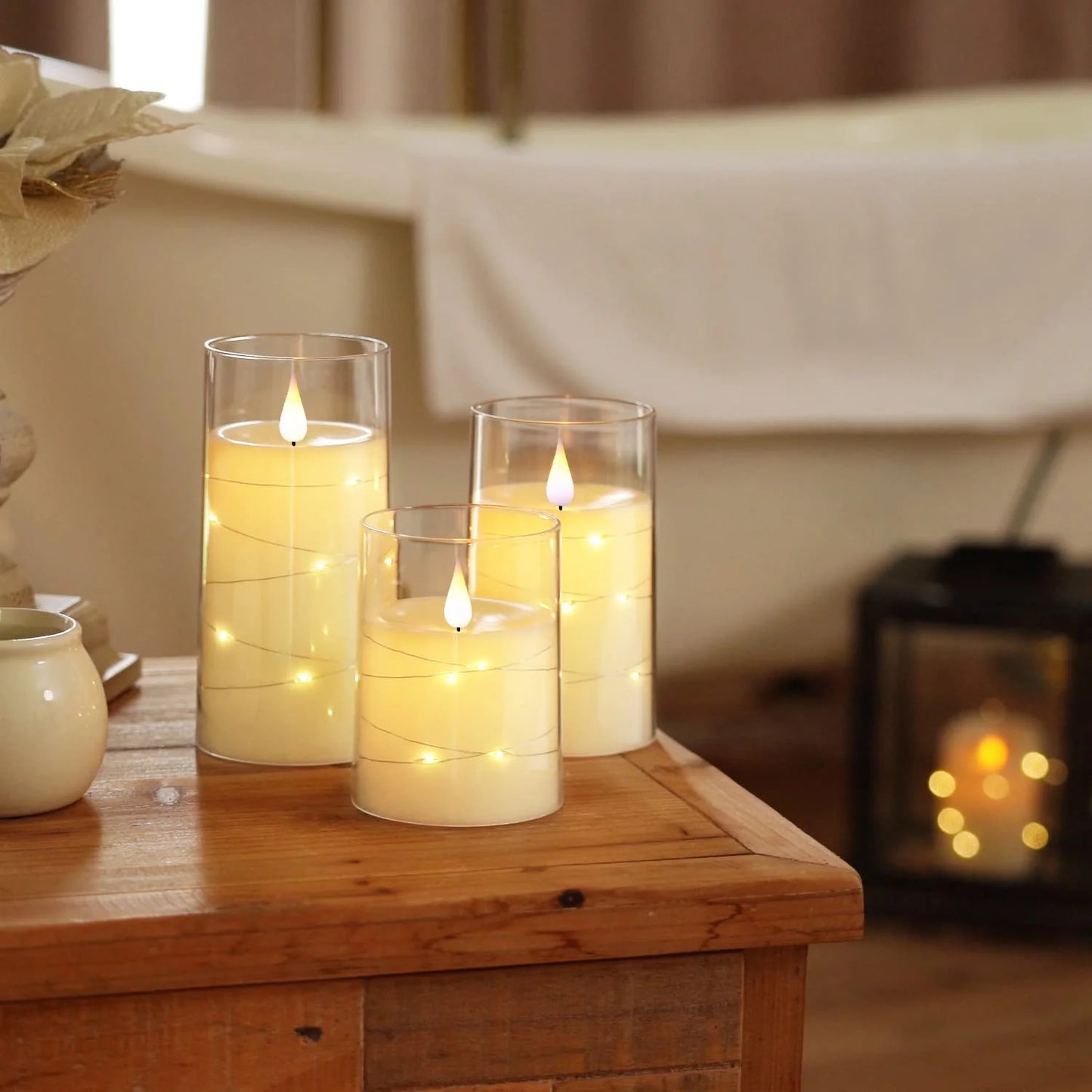 Flickering Flameless Candles Battery Operated Candles LED Candles with Remote Timer for Home Wedding Birthday Decor 3D Flame