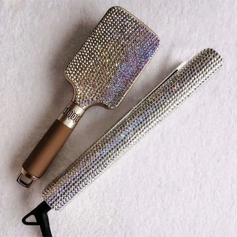 Diamond Embedded Hair Straightening Iron Beauty Salon Tool Accessories Women's Hair Care Makeup Tools New Arrival