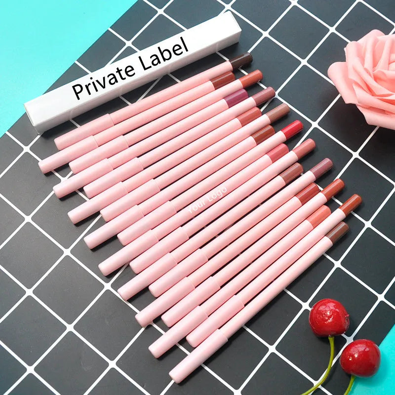 Private Label Lipliner Pencil Wholesale Lip Makeup Lipstick Pencils Waterproof Lipliner Pink Lip Liner Cosmetics 30pcs
