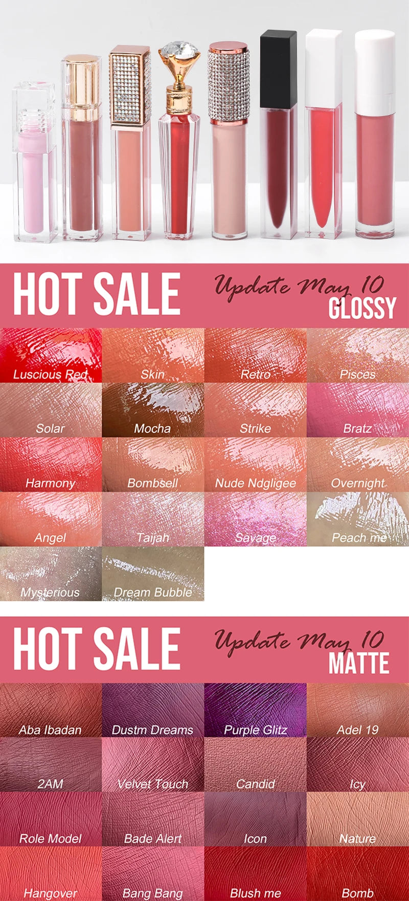 Lip Gloss Private Label Diamond Tube Glitter Shiny Cosmetics Makeup Lipgloss Base Gel Vegan Liquid Lipsticks Wholesale Bulk