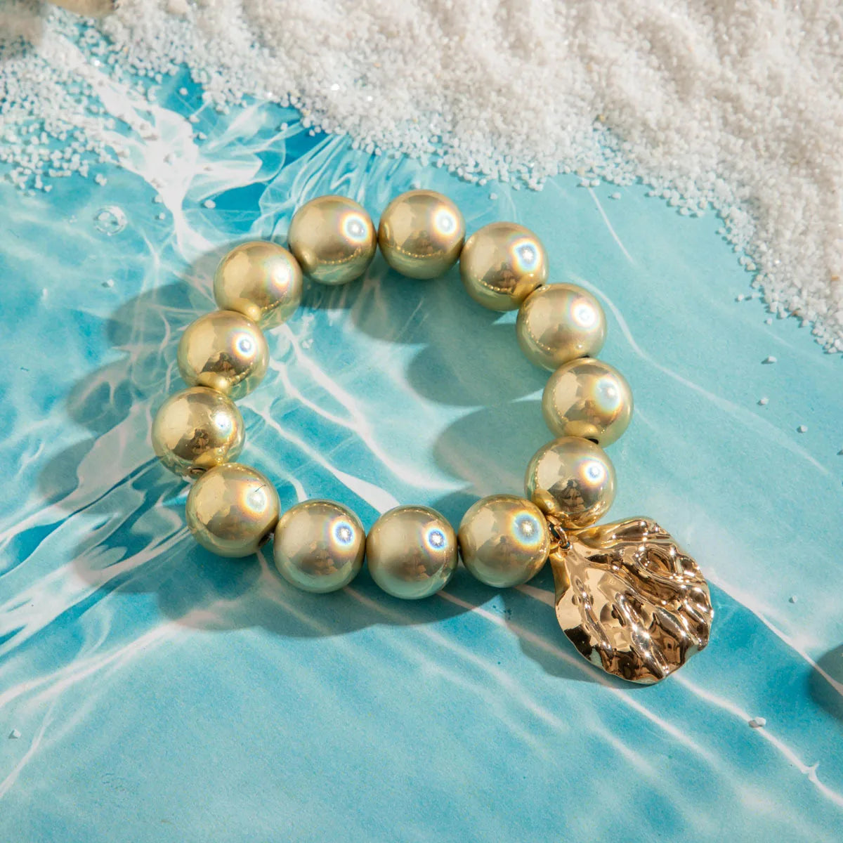 DIEZI Bohemian Multicolor CCB Beads Bracelets For Women Fashion Sweet Shell Starfish Conch Charm Bracelets Bangles Men Jewelry