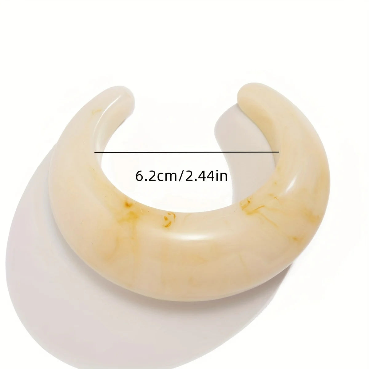 KMVEXO Vintage Punk Beige Khaki Thick Resin Acrylic Smudging Bangles Geometric Irregular Bangle Bracelets For Women Men Jewelry