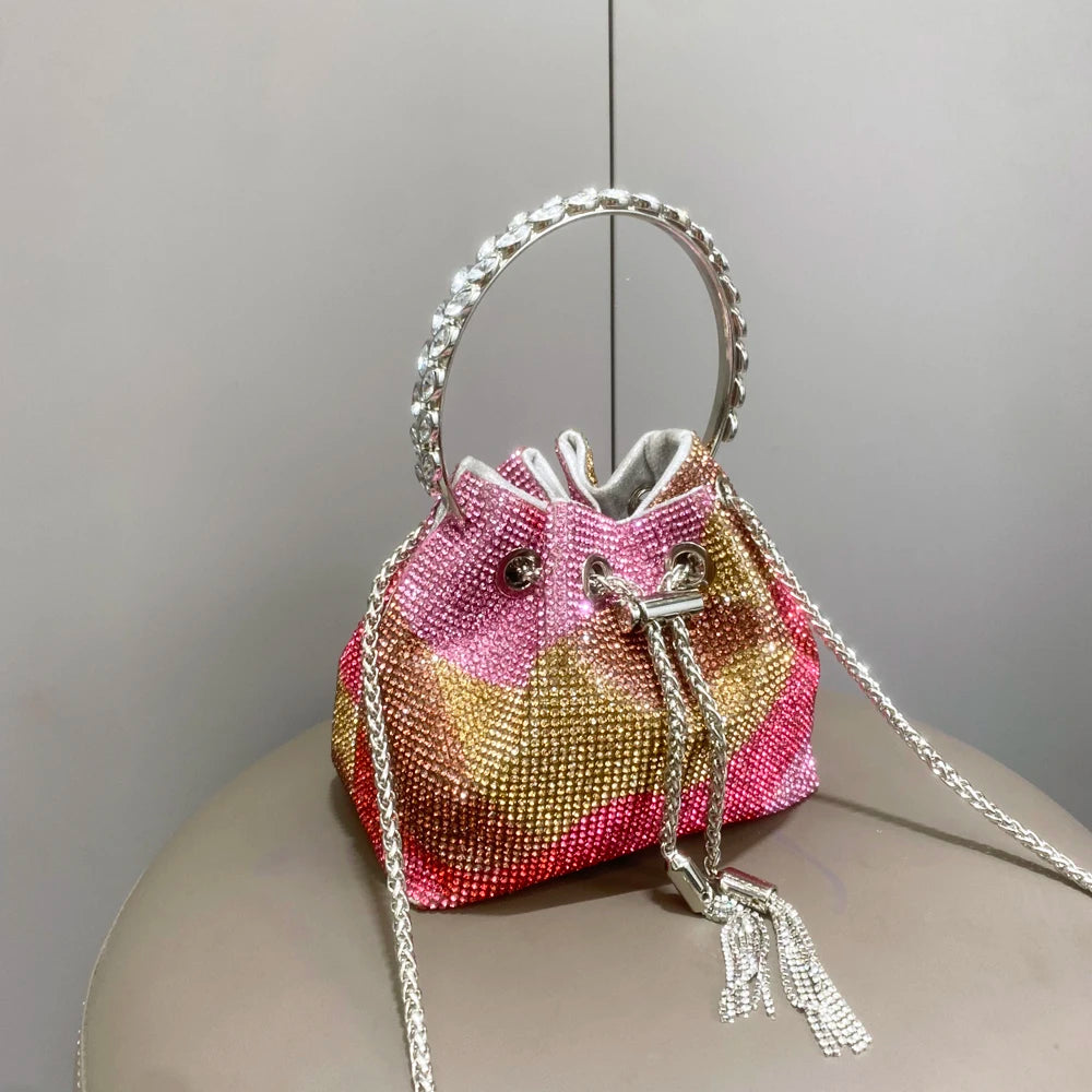 purses and handbags bags for women luxury Designer bucket clutch purse evening banquet bag Crystal rhinestone shoulder bags