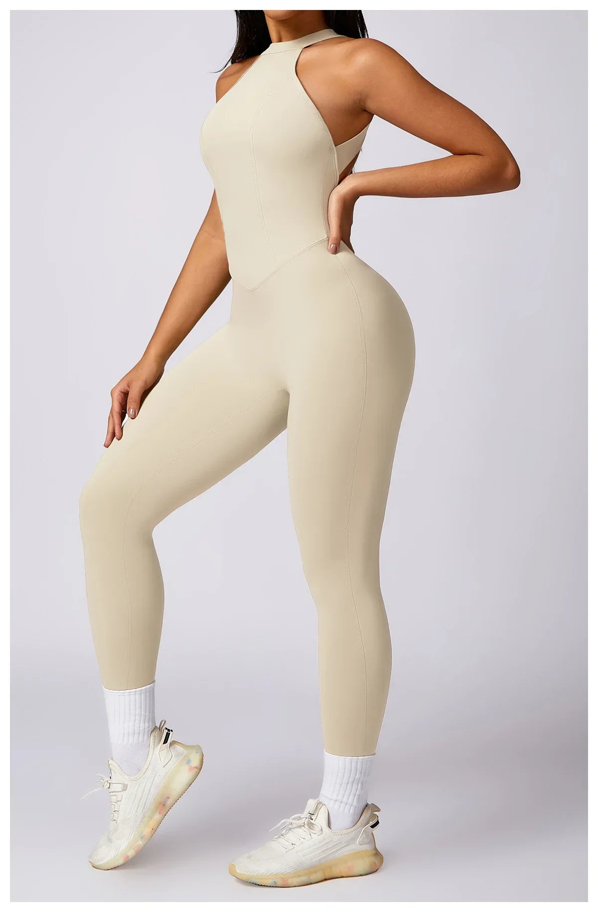 Custom LOGO High Quality Outdoor Jumpsuit Activewear tracksuit women‘s one-piece yoga clothes running tight fitting sportswear