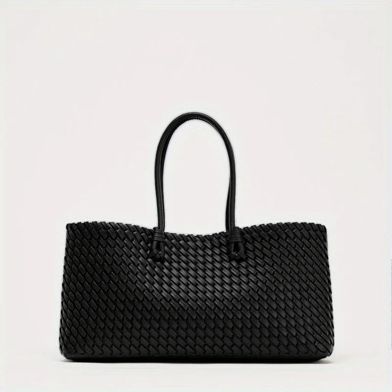 Luxury Handwoven Tote Bag- Elegant Women's Shoulder Purse, Spacious Multi-Functional Travel Bag for Daily Commute & Journeys