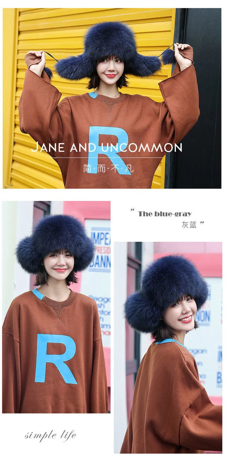 2025 100% Real Fox Fur Hats Women's Russian Ushanka Aviator Trapper Snow Skiing Hat Caps Earflap Winter Raccoon Fur Bomber Hat