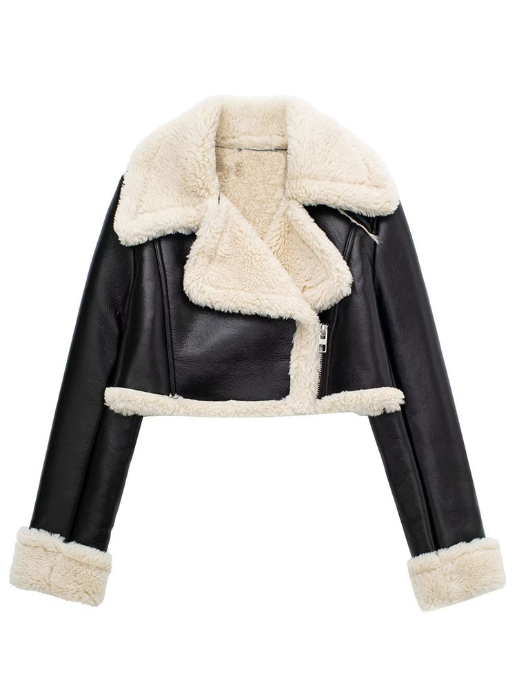 Willshela Women Fashion Solid Front Zipper Jackets Vintage Lapel Neck Long Sleeves Female Chic Lady Outfits