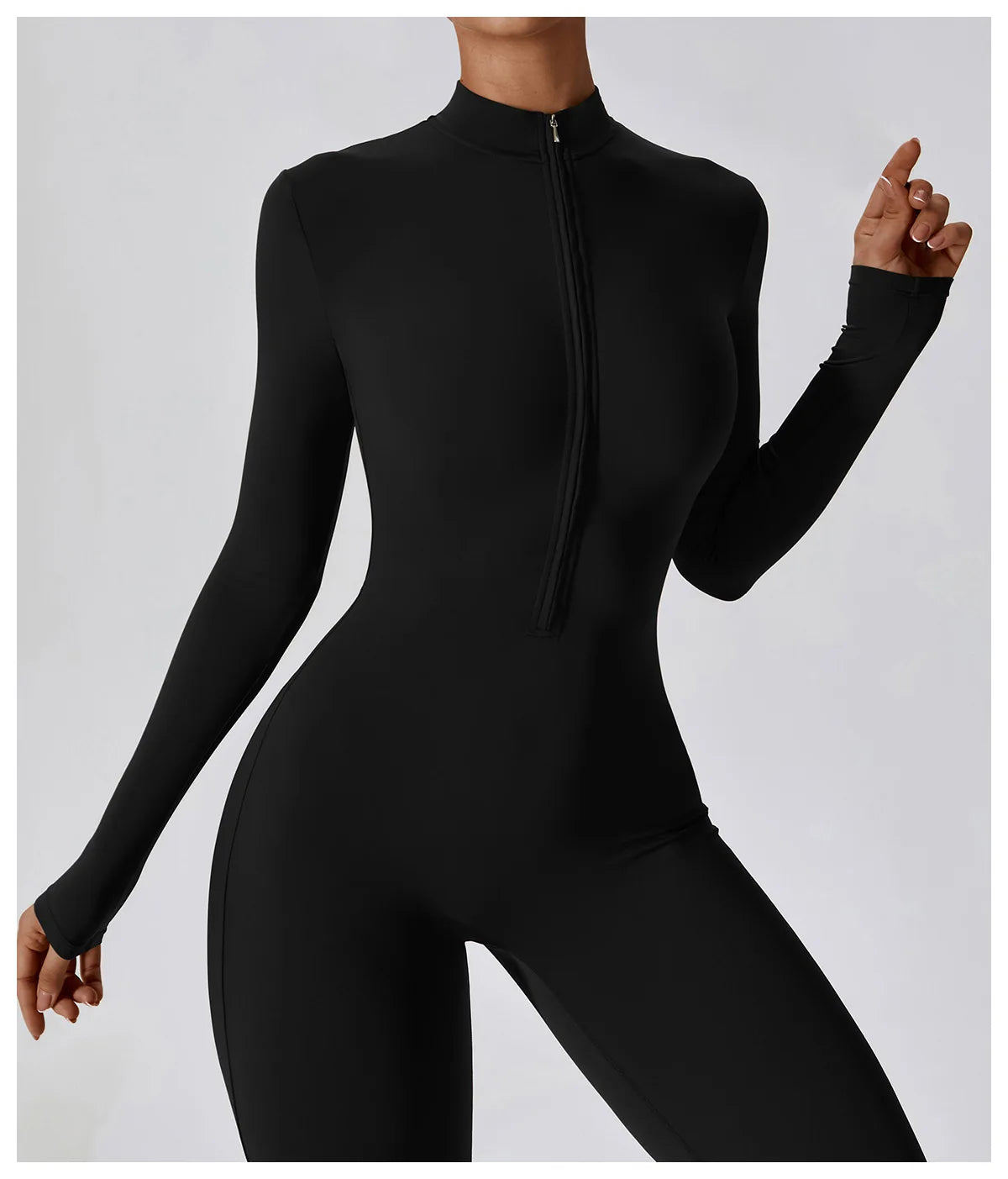 Customized LOGO women's zipper long-sleeved yoga onesie high-intensity fitness sports onesie tights