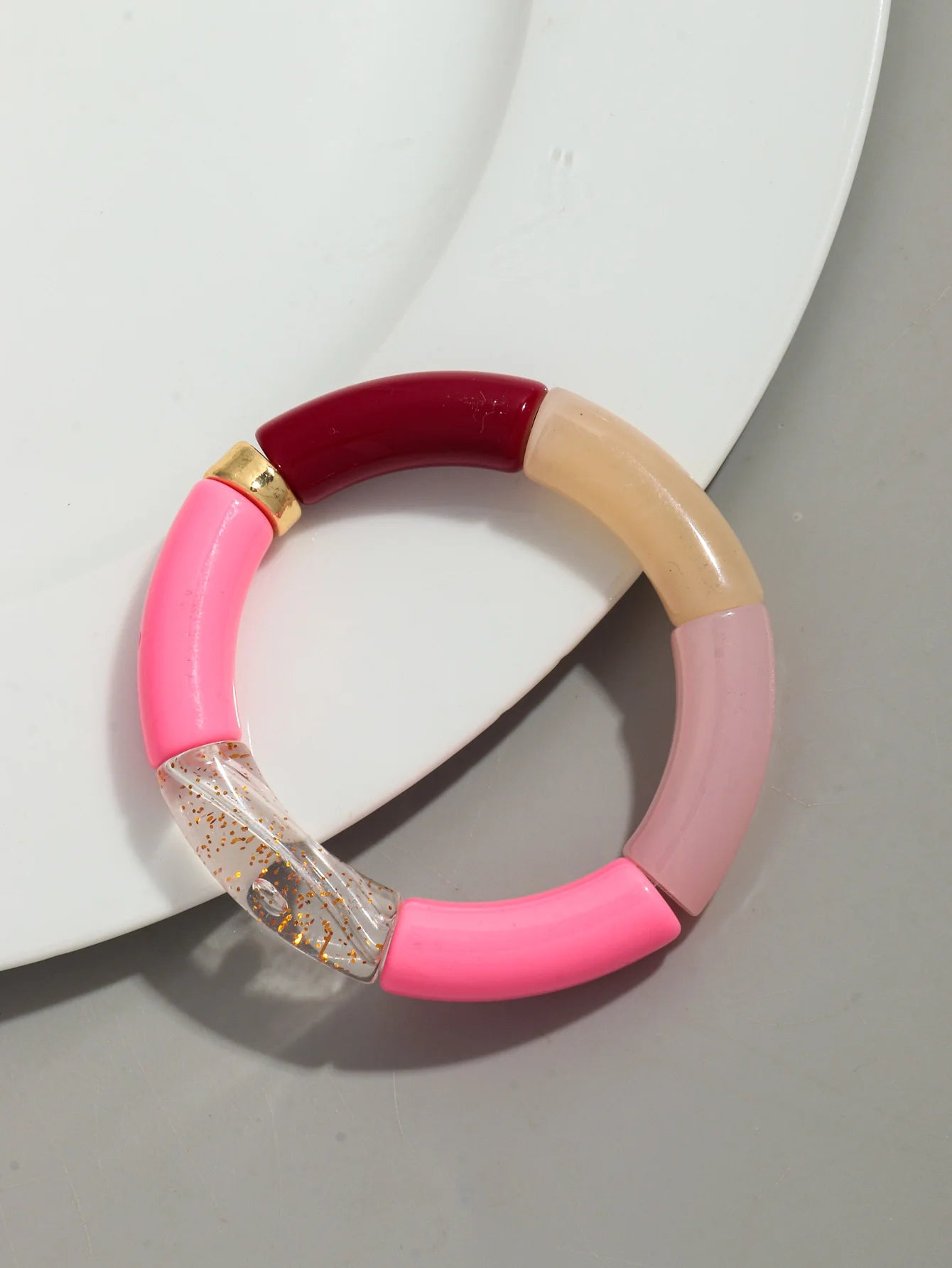 Bohomia New Acrylic Chunky Bamboo Stackable Bracelet for Women Boho Elastic Colorful Tube Beads Braceletes 2025 Fashion Jewelry