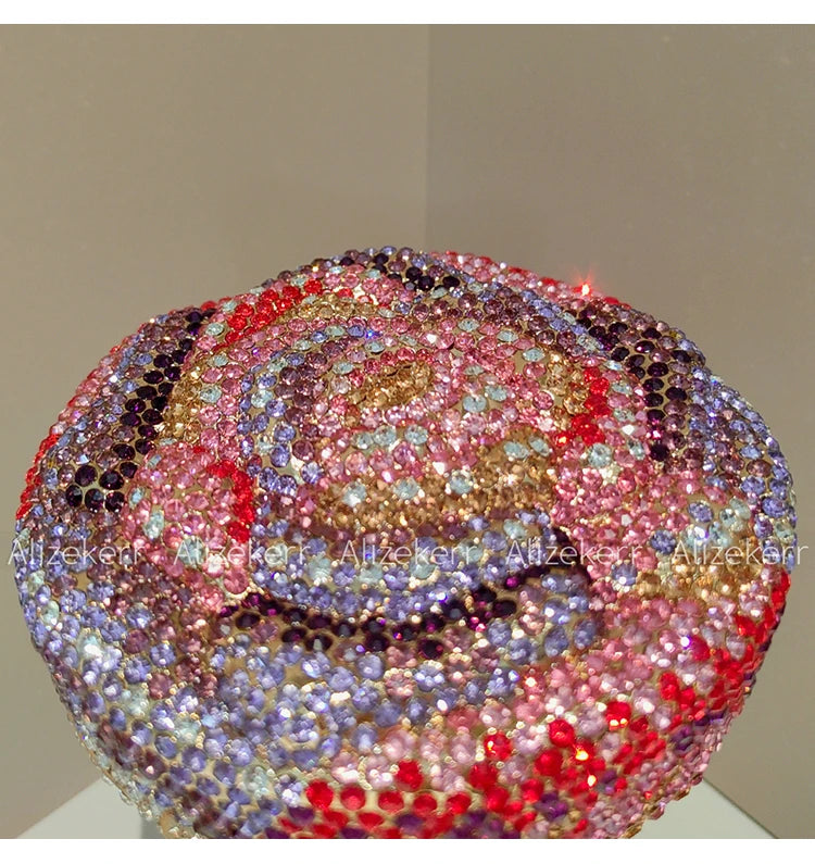 Alizekerr Goblet Rhinestone Evening Bags Women Gorgeous Boutique Unique Flower Crystal Clutch Purses And Handbags Wedding Party