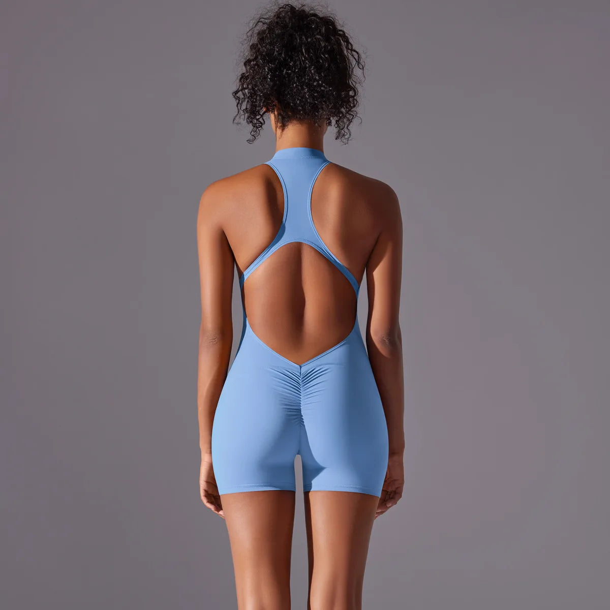 Customized LOGO High-intensity nude tight sports back onesie yoga running fitness clothes