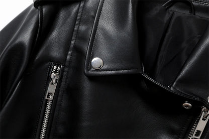 RARF 2024 Women's Spring Black faux-leather jacket Casual zipper and belt Cycling jacket Casual jacket jacket