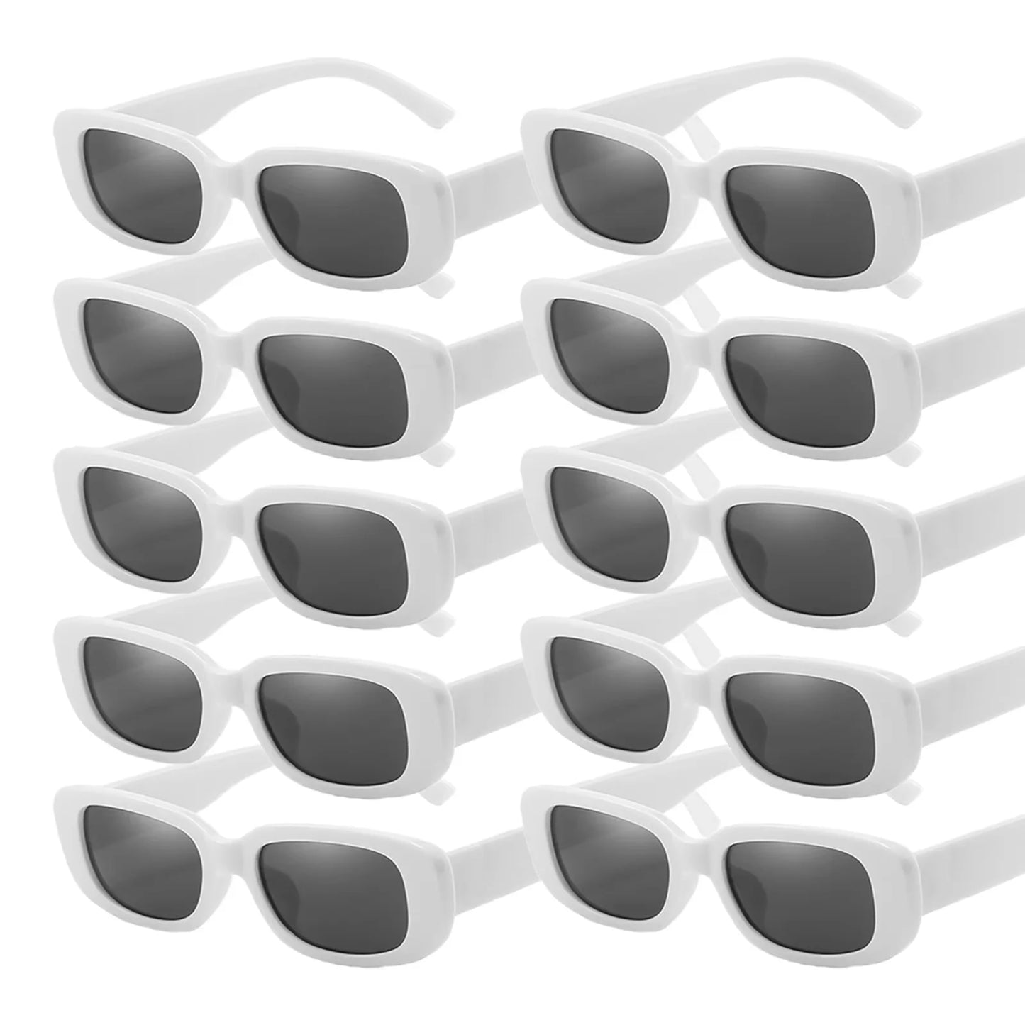 10-80Pcs Retro Rectangle Frame Sunglasses Hen Party Sunglasses Y2K Fashion Sunglasses for Woman Man Party Birthday Photograph