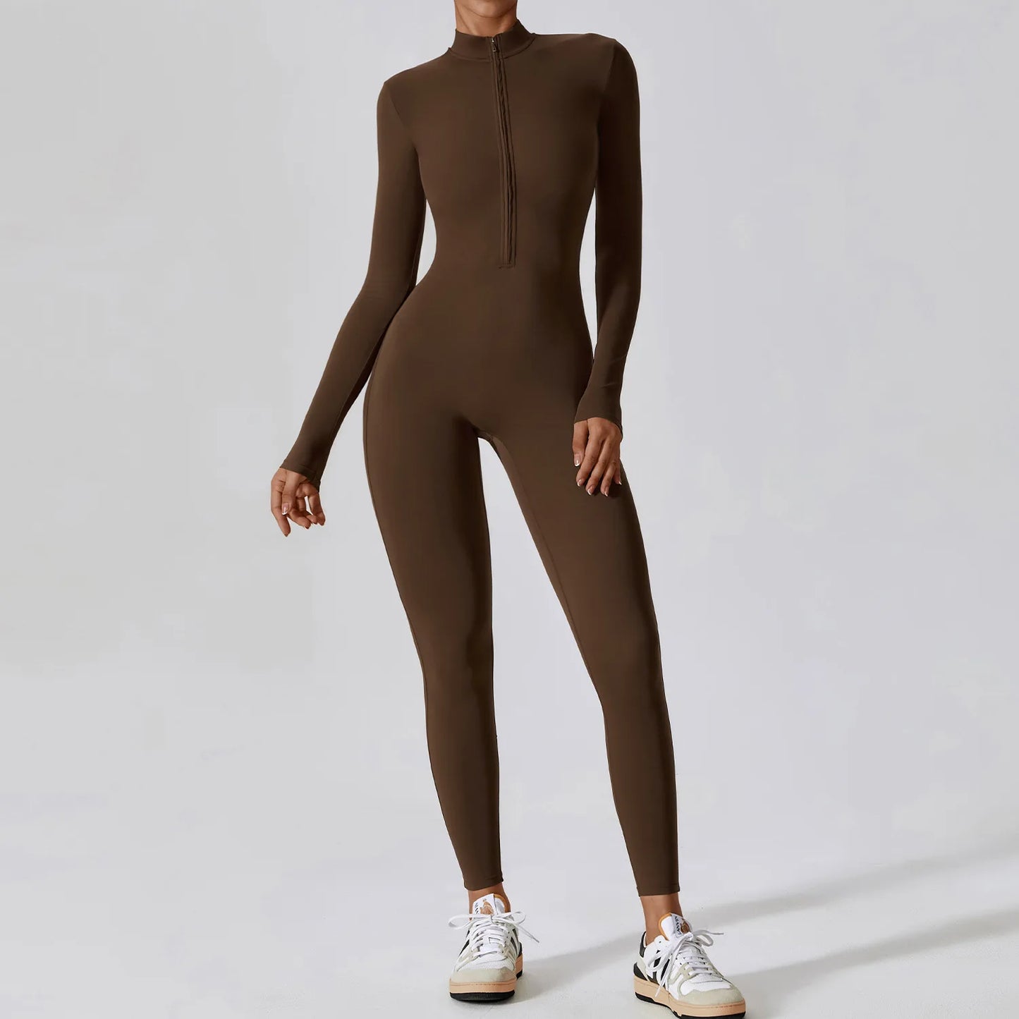 Customized LOGO women's zipper long-sleeved yoga onesie high-intensity fitness sports onesie tights