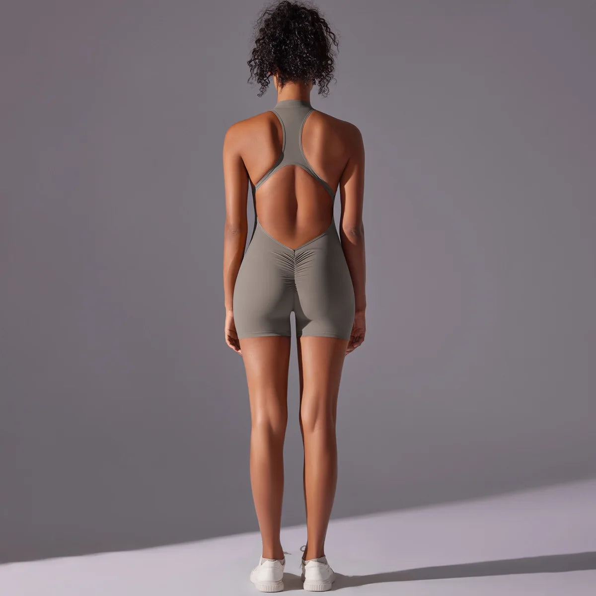 Customized LOGO High-intensity nude tight sports back onesie yoga running fitness clothes