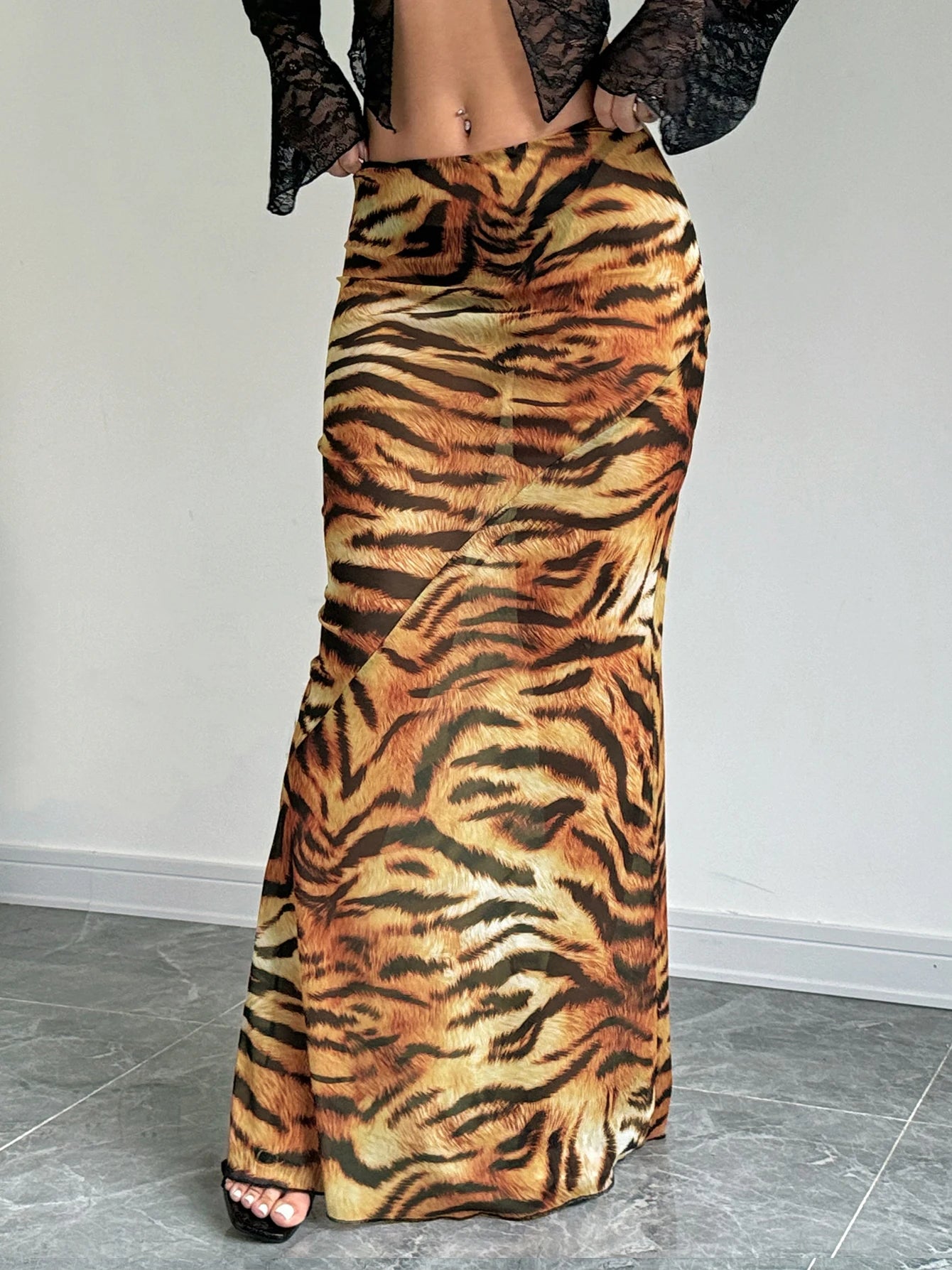 Dulzura Sexy Elegant Skirt Leopard Printed Maxi Women Skirts 2024 Lady Y2K Clothes Office Club Party Casual Streetwear Wholesale