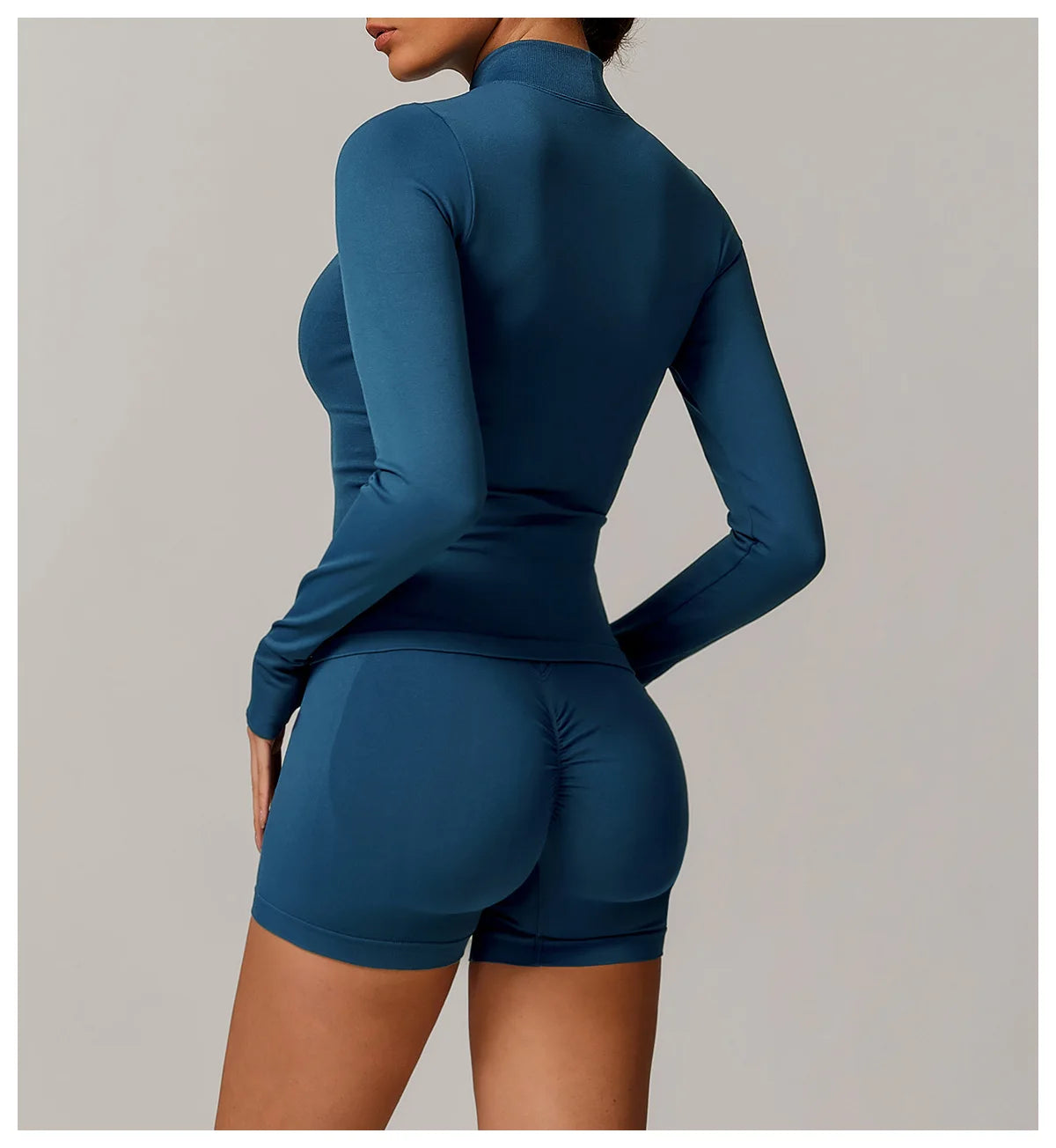 Customized LOGO women's seamless stand-up collar zipper yoga clothes jacket windproof slim top sports running jacket jacket