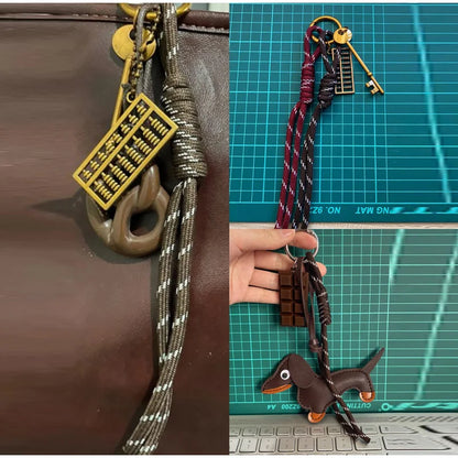 Braided Rope Bag Pendant High-grade Keychain Pendant Ruth's Same Style Dachshund Pendant Suitable For Phone Bag Accessories