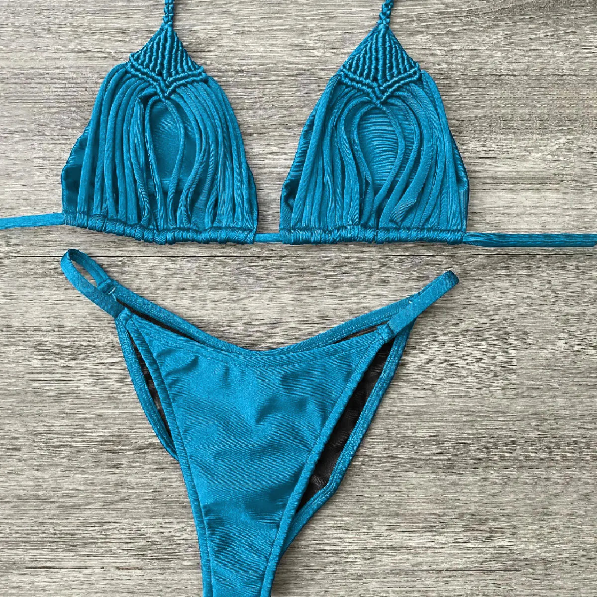Two Pieces Bikini Set Crochet Swimsuit Women Sexy Swimwear Female Red Brazilian Biquini High Cut Bathing Suit Bodysuit Beachwear