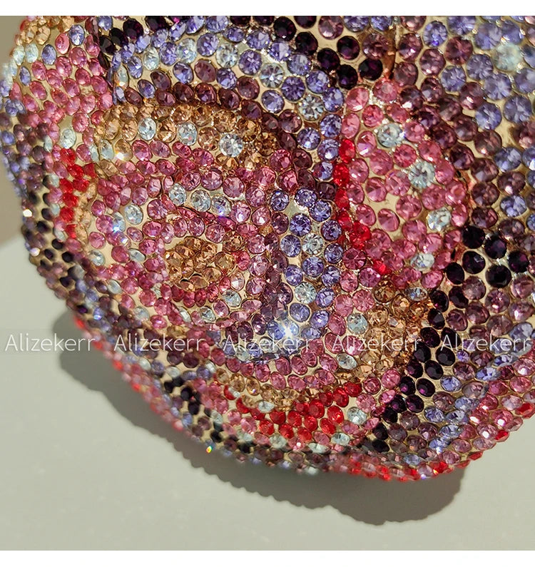 Alizekerr Goblet Rhinestone Evening Bags Women Gorgeous Boutique Unique Flower Crystal Clutch Purses And Handbags Wedding Party
