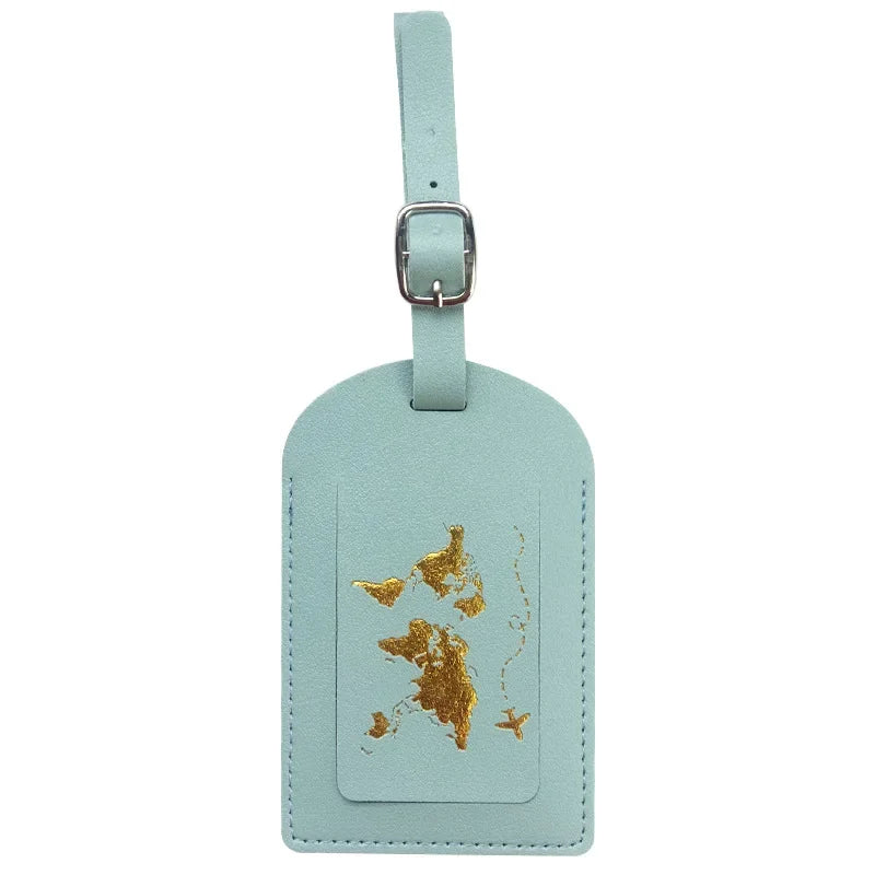 Men Women PU Leather Cute Luggage Tag Suitcase Address Label Baggage Boarding Bag Tag Name ID Address Holder Travel Accessorie