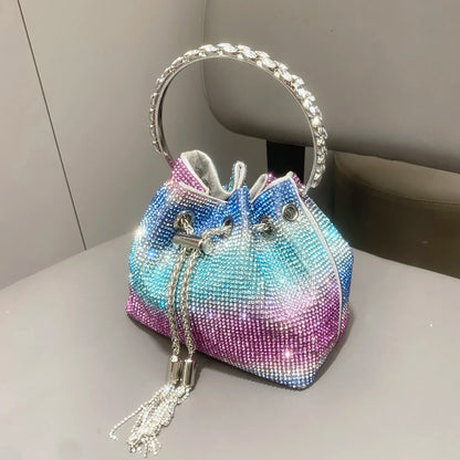 purses and handbags bags for women luxury Designer bucket clutch purse evening banquet bag Crystal rhinestone shoulder bags