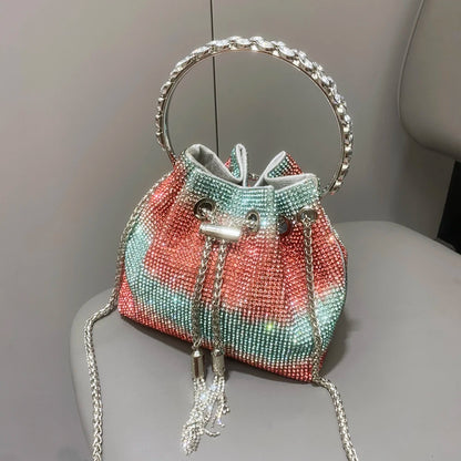 purses and handbags bags for women luxury Designer bucket clutch purse evening banquet bag Crystal rhinestone shoulder bags