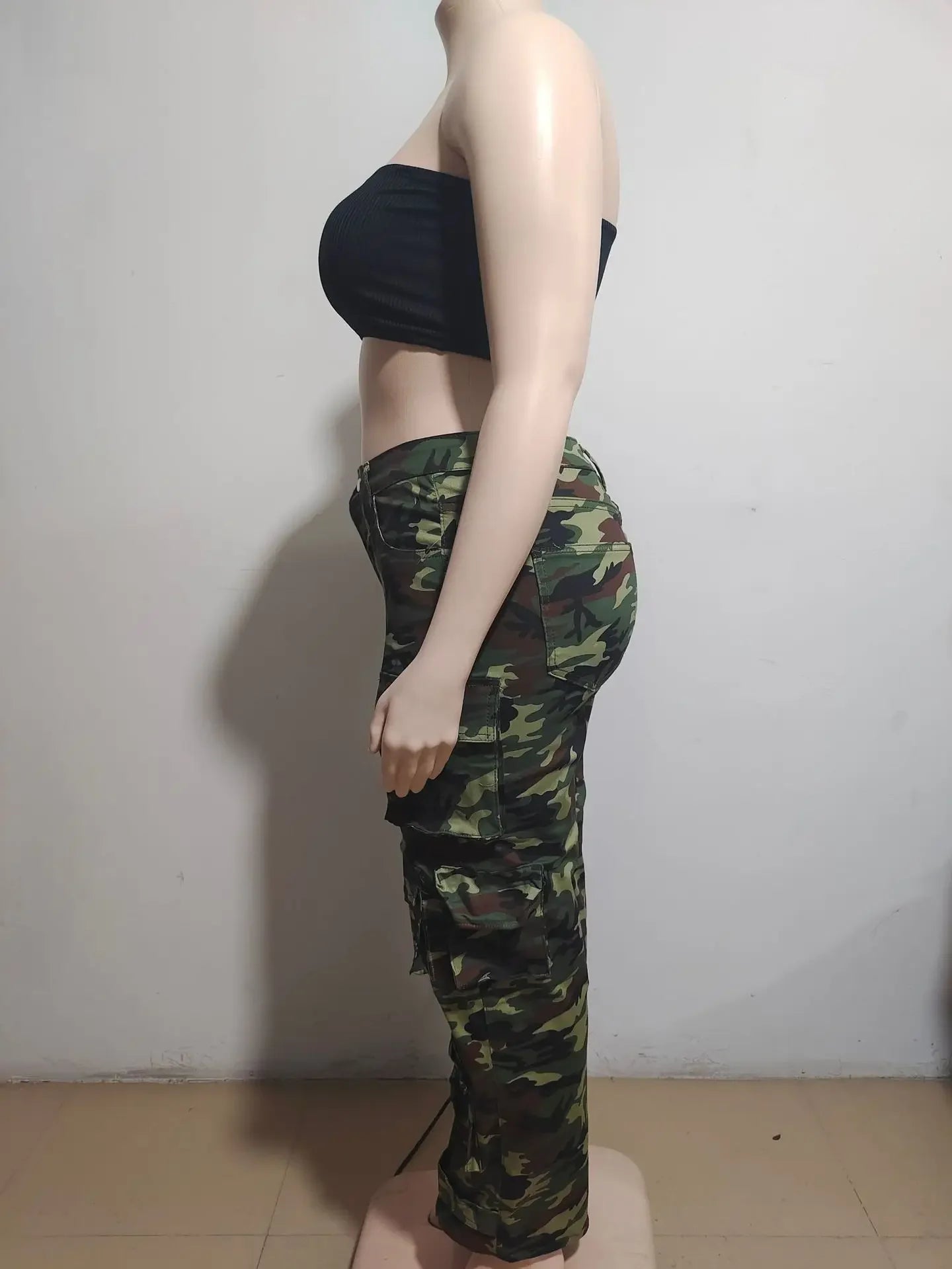 Solid Casual Baggy Cargo Pants for Women Youthful Female Trousers Multi-pocket Fashion Vintage Women's High Waist Wide Pants