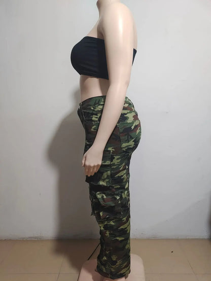 Solid Casual Baggy Cargo Pants for Women Youthful Female Trousers Multi-pocket Fashion Vintage Women's High Waist Wide Pants