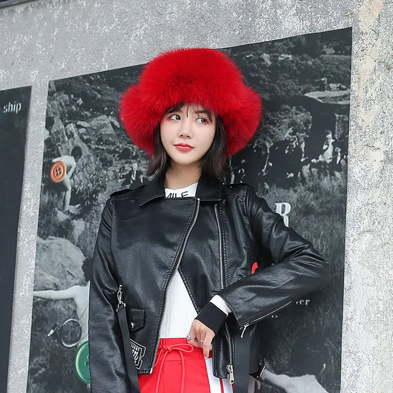 2025 100% Real Fox Fur Hats Women's Russian Ushanka Aviator Trapper Snow Skiing Hat Caps Earflap Winter Raccoon Fur Bomber Hat
