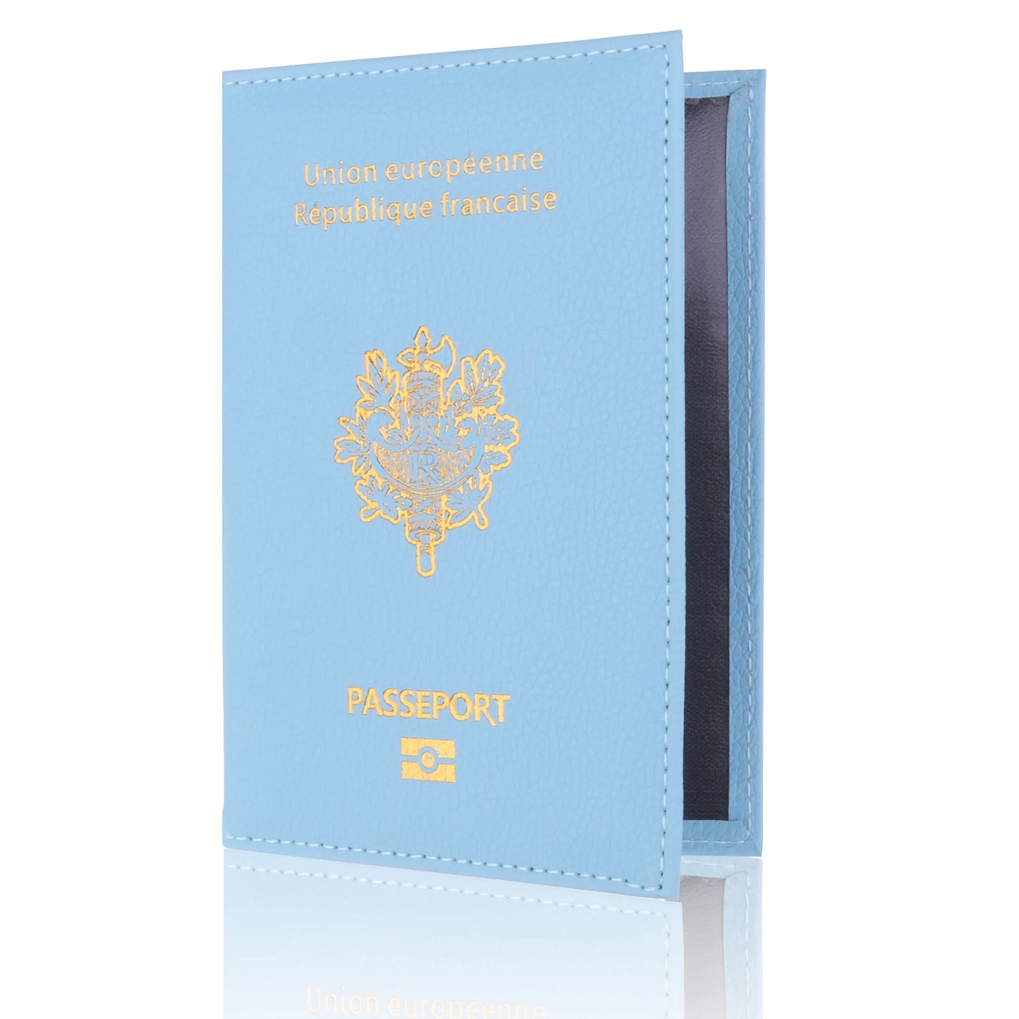 France Travel Passport Holder Case, Leather Fashion French Passport Cover Case Wallet for Men Women