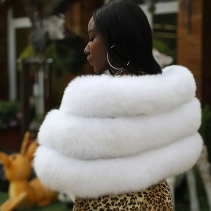 JANEFUR Real Fox Fur Shawl Poncho Women 2023 Luxury Elegant Wedding Bridal Formal Party Warm Winter Natural Fur Cape Coat