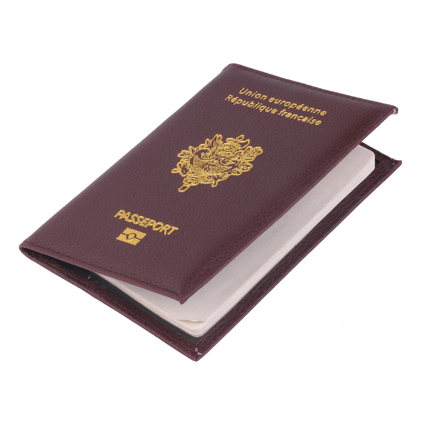 France Travel Passport Holder Case, Leather Fashion French Passport Cover Case Wallet for Men Women