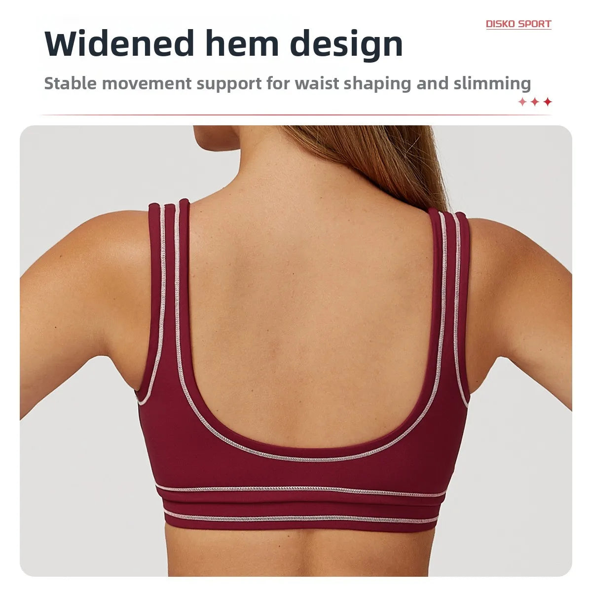 Customized LOGO contrasting color grinding yoga bra U-shaped beautiful back sports underwear running fitness yoga clothes