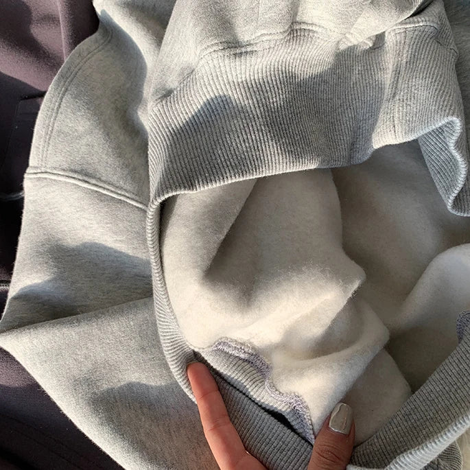 Casual New Fashion Hoodies Suit Women Winter Spring Solid Tracksuit Two Pieces Set Sports Pullover Sweatpants Sweatshirt Mujer