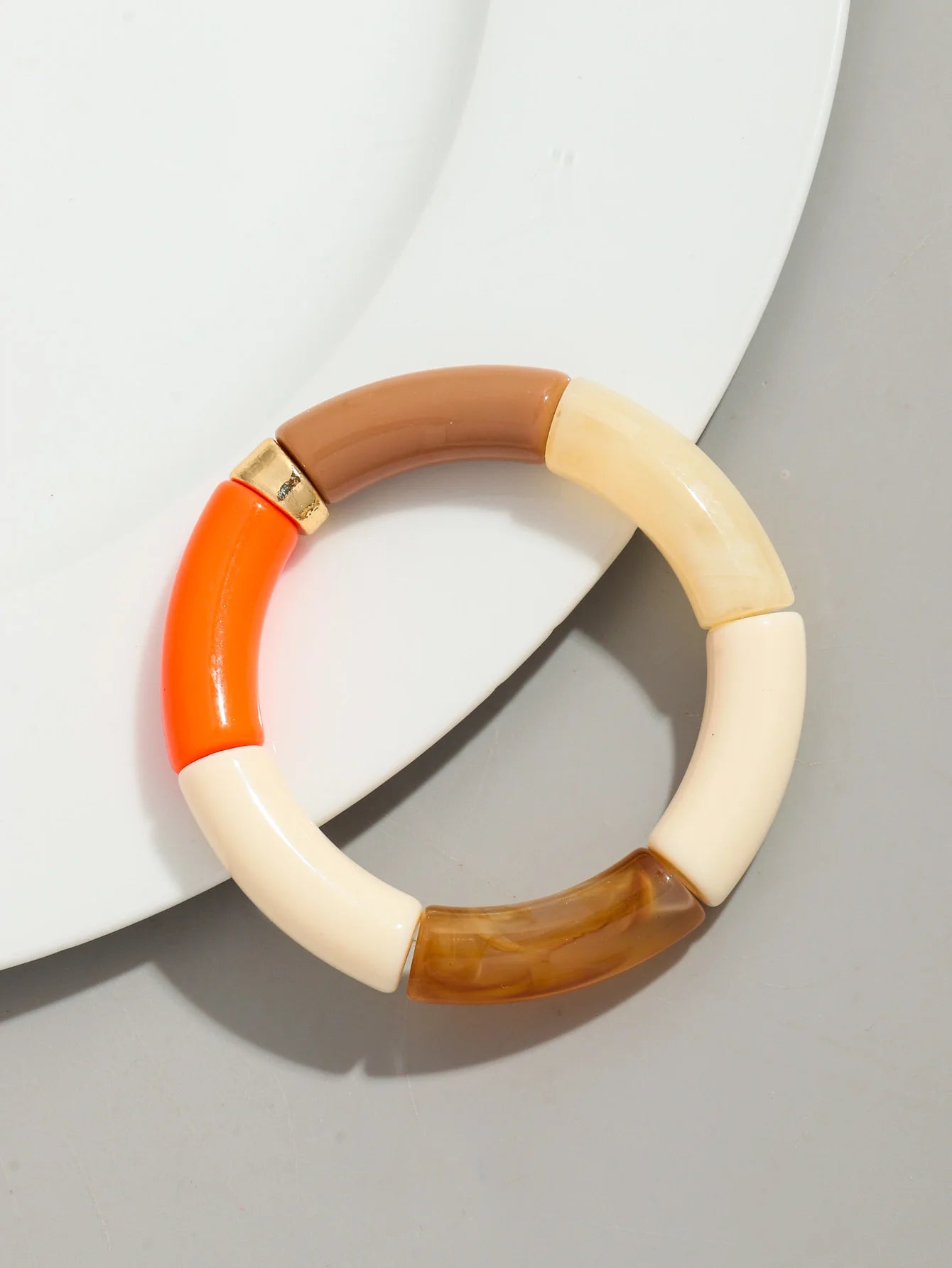 Bohomia New Acrylic Chunky Bamboo Stackable Bracelet for Women Boho Elastic Colorful Tube Beads Braceletes 2025 Fashion Jewelry