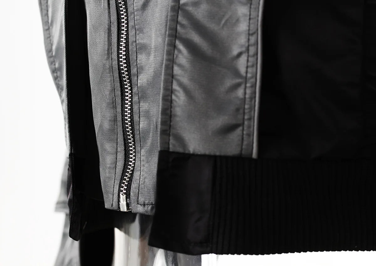 DEAT Fashion Women's Jackets Hooded Zipper Short Contrast Color Drawstring Deconstruction Coat Autumn 2025 New Tide 7AB4742